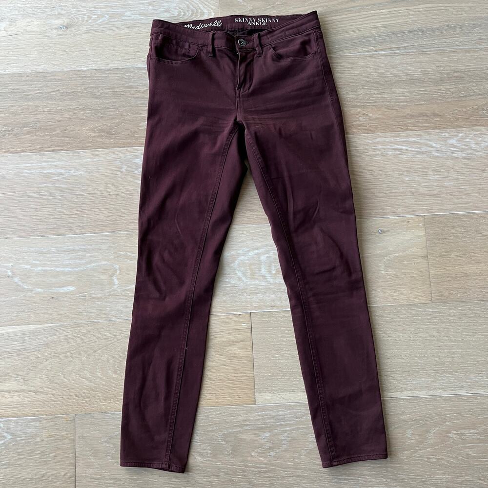 Madewell Skinny Skinny Ankle Pants Jeans Maroon Burgundy Red - Picture 2 of 6
